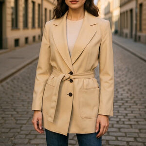 Wilfred Women's Oversized Tan Belted Blazer Sz XXS